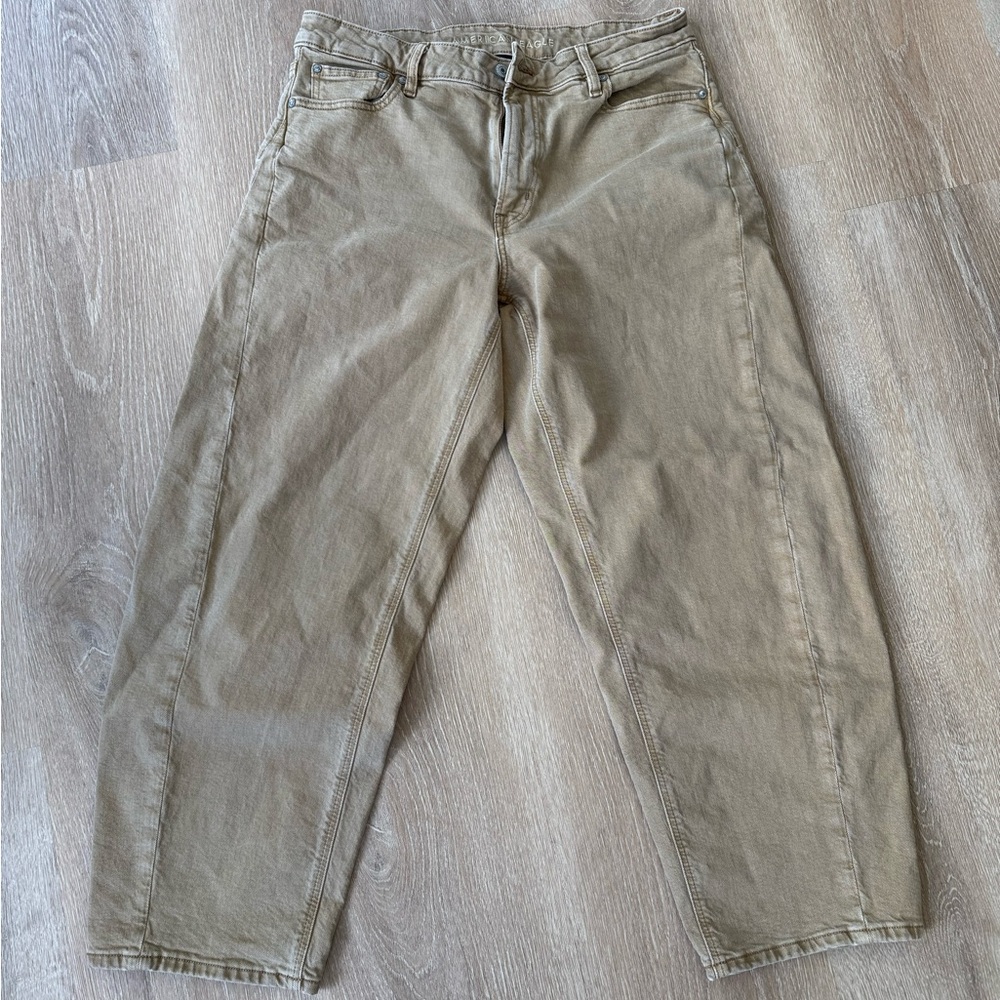 American Eagle Outfitters Light Brown Barrel Leg Jeans